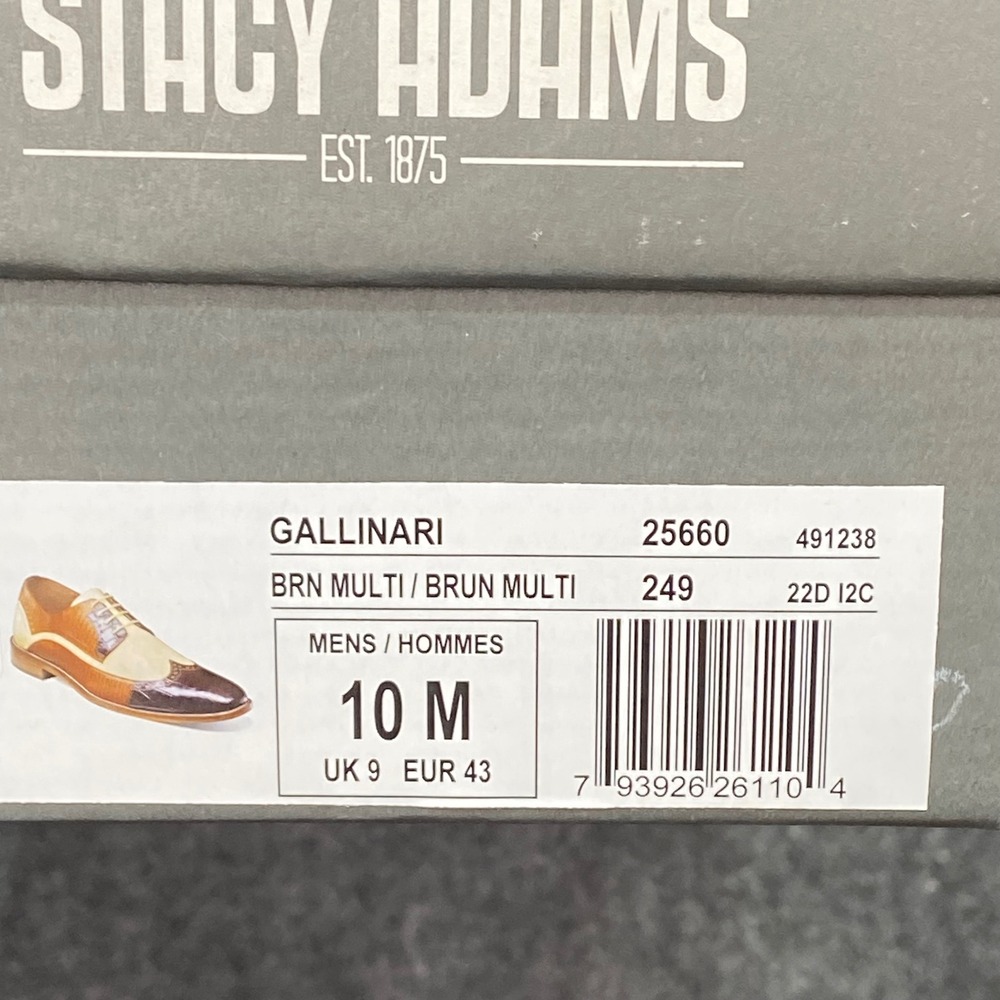 Stacy Adams Gallinari Brown Multi Leather Oxford Dress Shoes Mens Size 10M NIB - Picture 8 of 8